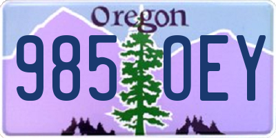 OR license plate 985OEY