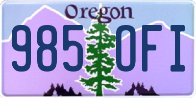 OR license plate 985OFI