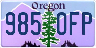OR license plate 985OFP