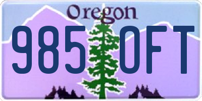OR license plate 985OFT