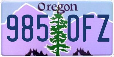 OR license plate 985OFZ