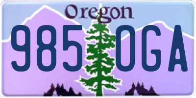 OR license plate 985OGA