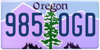 OR license plate 985OGD