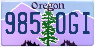 OR license plate 985OGI