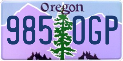 OR license plate 985OGP