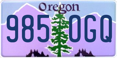 OR license plate 985OGQ