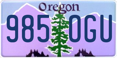 OR license plate 985OGU