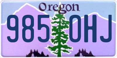 OR license plate 985OHJ