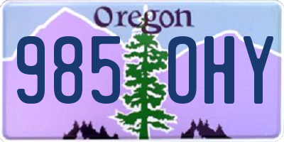 OR license plate 985OHY