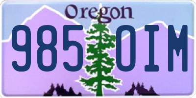 OR license plate 985OIM