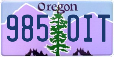 OR license plate 985OIT