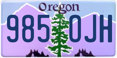 OR license plate 985OJH