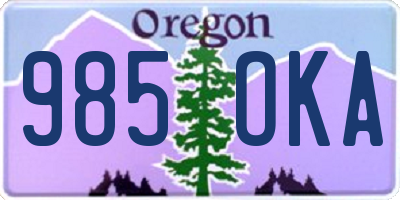 OR license plate 985OKA