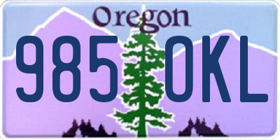 OR license plate 985OKL