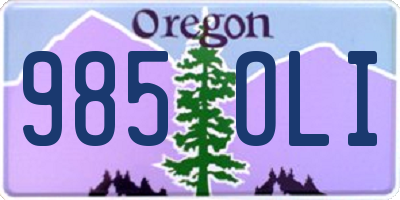 OR license plate 985OLI