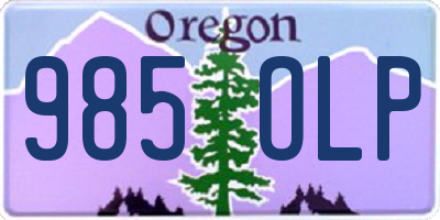 OR license plate 985OLP