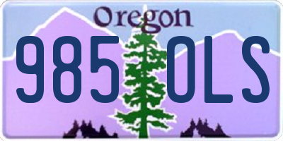 OR license plate 985OLS