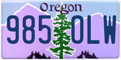 OR license plate 985OLW