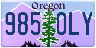OR license plate 985OLY
