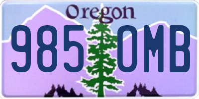 OR license plate 985OMB