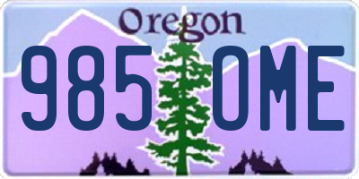 OR license plate 985OME