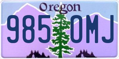 OR license plate 985OMJ