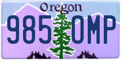 OR license plate 985OMP