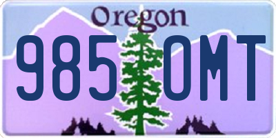 OR license plate 985OMT