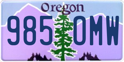 OR license plate 985OMW