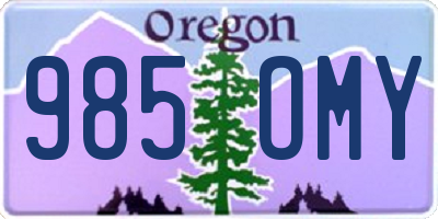 OR license plate 985OMY