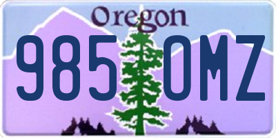 OR license plate 985OMZ