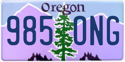 OR license plate 985ONG