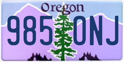 OR license plate 985ONJ