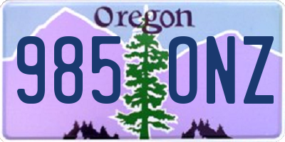 OR license plate 985ONZ