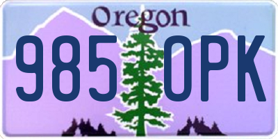 OR license plate 985OPK
