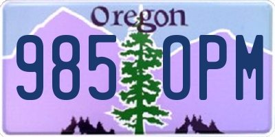OR license plate 985OPM
