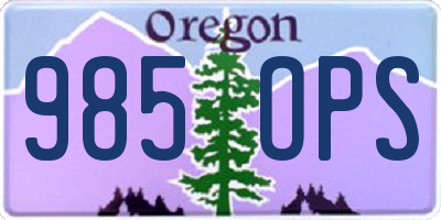 OR license plate 985OPS