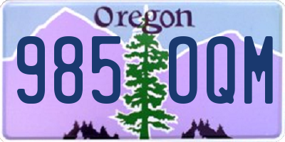 OR license plate 985OQM