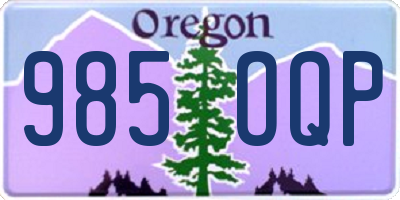 OR license plate 985OQP