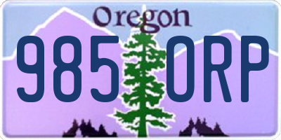 OR license plate 985ORP