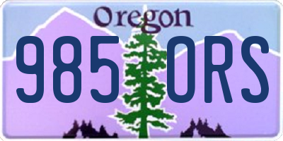 OR license plate 985ORS