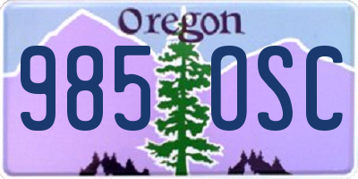 OR license plate 985OSC