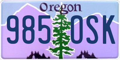 OR license plate 985OSK