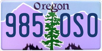 OR license plate 985OSO