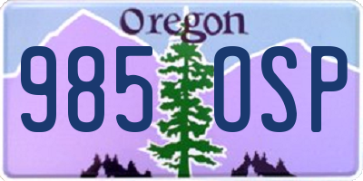 OR license plate 985OSP