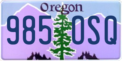 OR license plate 985OSQ