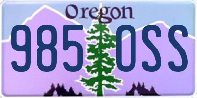 OR license plate 985OSS