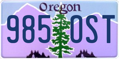 OR license plate 985OST