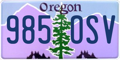 OR license plate 985OSV