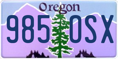 OR license plate 985OSX